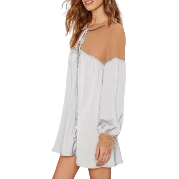 For Love & Lemons Skivvies Soliana Sleep Shirt Dress Women’s Small Lounge *Flaw - Picture 2 of 16